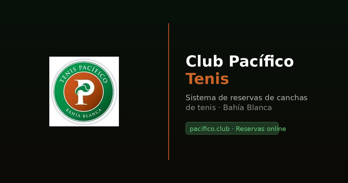 Club Pacífico Tenis booking system banner